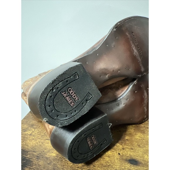 NEW Cody James Larsen Western Boots Medium Toe ~ Distressed Brown Men's Sz 9D - Picture 10 of 12